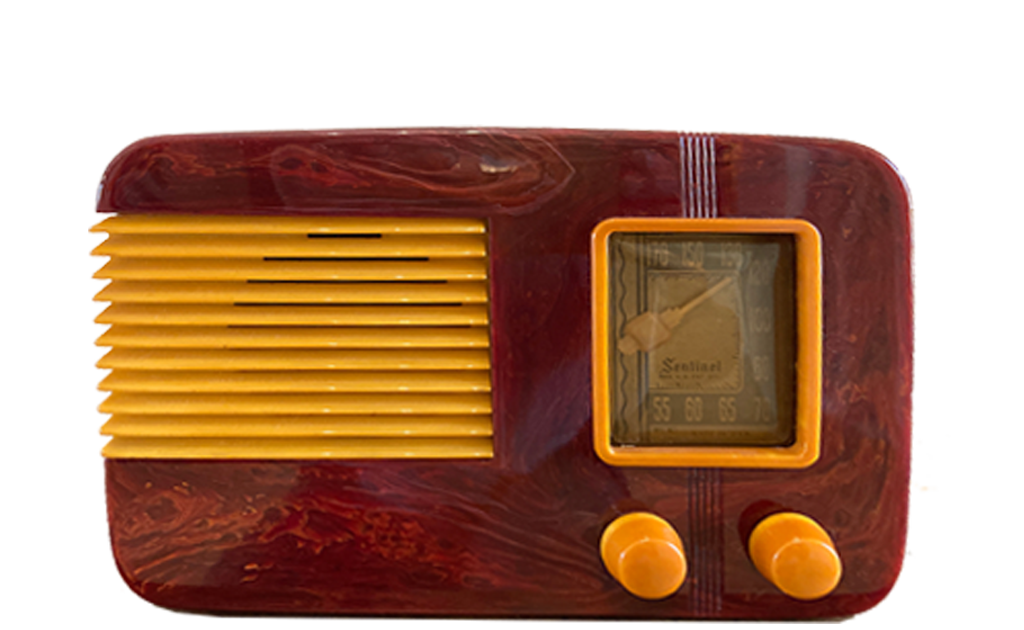 Sentinel Model 248NR Radio in Oxblood Red with Yellow Trim, 1939